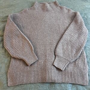 Rachel Zoe Taupe Ribbed Granola Knit Winter Sweater